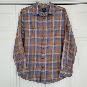 George Classic Fit Lightweight Flannel Plaid Shirt Men's XL